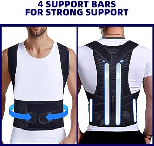 Upgraded Posture Corrector Back Brace for Men and Women, New Version Lumbar Support for Posture Improving and Pain Relief, Full Back Support for Neck, Shoulder, Waist Pain, XL