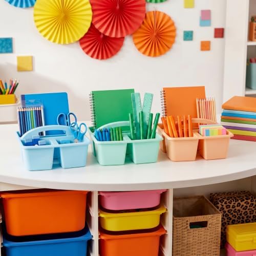 Kathfly 18 Pack Classroom Caddy Organizer with Handle Bulk, Mixed Color 2