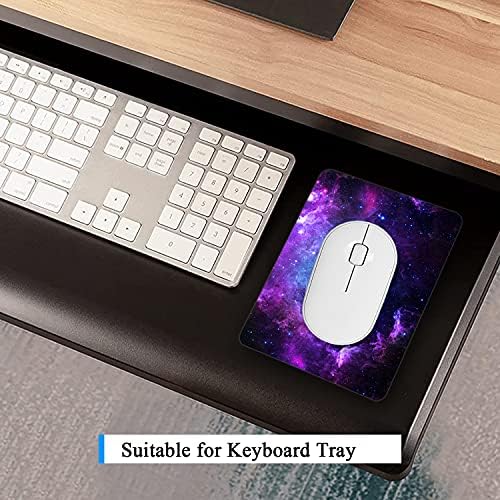 Atufseat Small Mouse Pad, Mini Mouse Pad 6 x 8 Inch, Thick Rubber Waterproof Mouse Mat, Cute Mousepad for Men Kids Wireless Mouse Mini Laptops Keyboard Tray Home Office Travel, Blue Purple Galaxy
