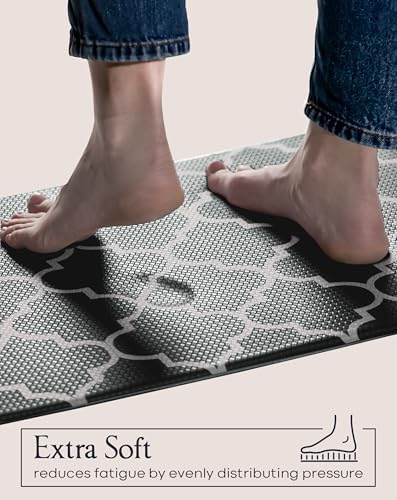 Anti-Fatigue Kitchen Mat Set – 2-Piece Memory Foam Cushioned Mats for Standing – Black Lantern, 18×30 & 18×60, 0.4 in Thick, Waterproof, Non-Slip – Homergy