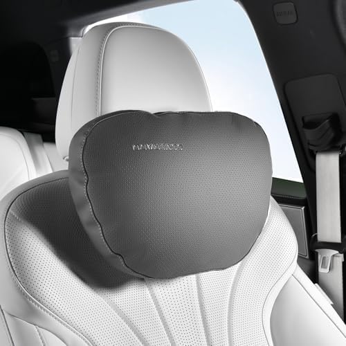 Coverado Car Headrest Pillow Soft Memory Foam Car Neck Support Pillow with Adjustable Strap, Relax Head Muscles Relieve Driving Fatigue, Breathable & Removable Cover