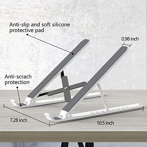 Tonmom Laptop Stand for Desk, Adjustable Laptop Riser, White