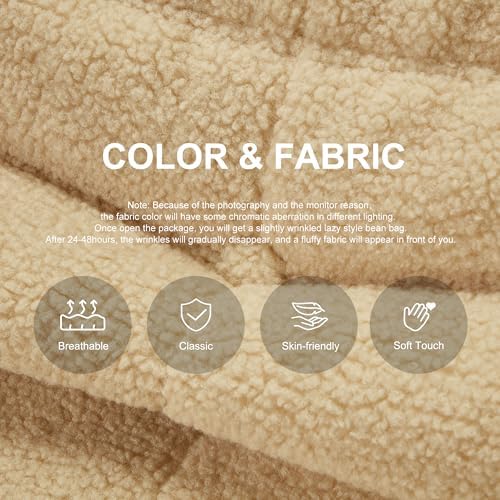 Hobestluk Big Bean Bag Chairs for Adults Fireside BeanBag Couch Togo Sofa