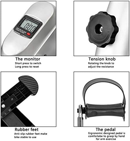Mini Exercise Bike,Portable Home Use Hands and Feet Trainer,Under Desk Bike Pedal Exerciser,Portable Foot Cycle Arm & Leg Peddler Machine,for Home Office Use