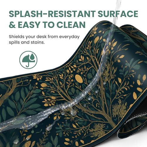 Aesthetic Desk Mat, Cute Hidden Bloom Desk Pad Protector for Work & Decor, 35.4" x 15.7", Pretty Non-Slip Extended Mouse Pad for Office or Home