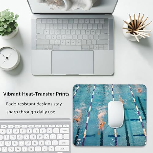 Olympic Swimming Pool Lanes Mouse Pad, Sports Competition Athlete Desk Mat
