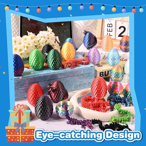 24pcs 3D Printed Dragon Eggs, Articulated Fidget Toys