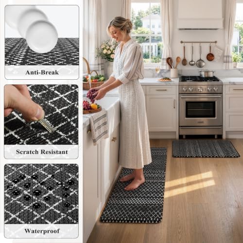 KIMODE Anti Fatigue Mats for Kitchen Floor,Cushioned Kitchen Floor Mats