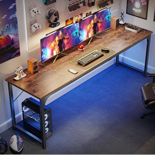 Huuger Computer Desk, 86.6 Inch Home Office Desk