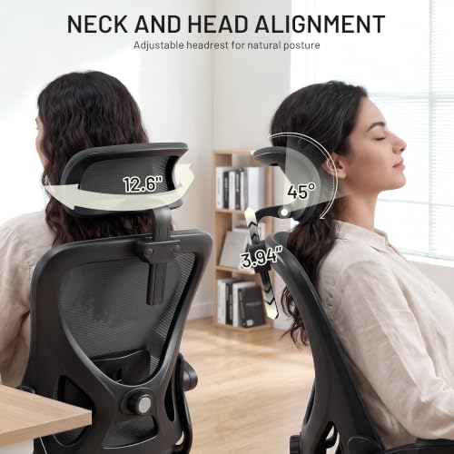 AreShark Ergonomic Office Chair - Mesh High Back Desk Chair Headrest Lumbar