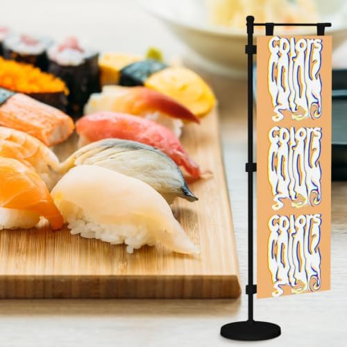 Melting Colors Colorful Deluxe Desk Flag Set, 12 x 4 Inch Miniature Table Flag with 14" Pole & Stand Base