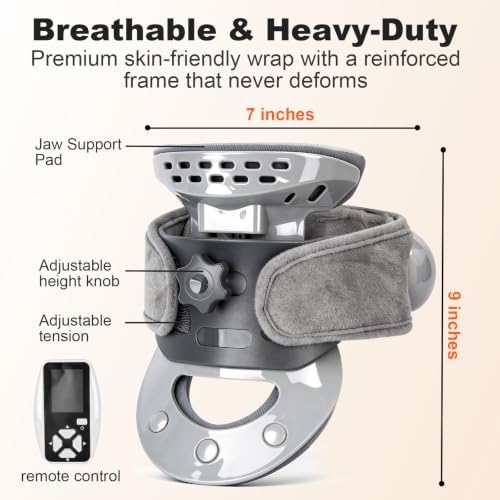 Cervical Neck Traction Device - Adjustable Neck Stretching with Heating Pad