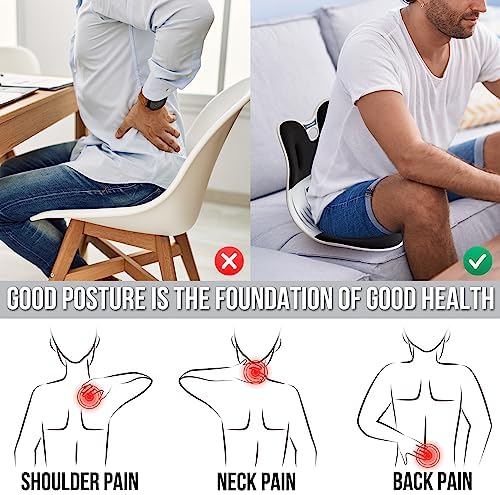 Lumbar Support Posture Corrector for Women – Size M Ergonomic Back Support Cushion for Lower Back Pain Relief and Posture Correction - Portable Lumbar Support Curve Pad