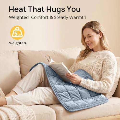 Weighted Heating Pad, Extra Large Electric Heating Pad for Back, 33" × 17"