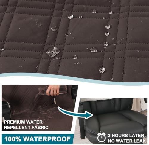 Turquoize Waterproof Office Chair Cover with Armrest Covers Computer Desk Chair Cover Office Chair Protector with Arms Office Chair Seat Cover Slipcover with Anti-Slip Buckle for Home Office,Chocolate