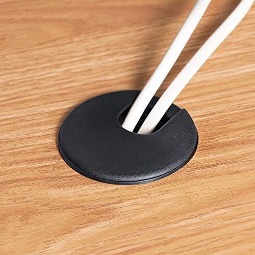 Desk Grommet 2 Inch, Plastic Desk Cord Cable Hole Cover, Black, 10 Pack