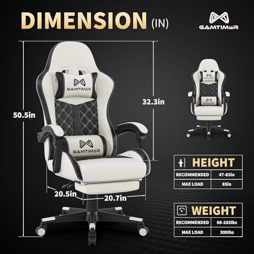 Gamtimer Gaming Chair, 400 LB Weight Capacity,with Pocket Spring Cushion