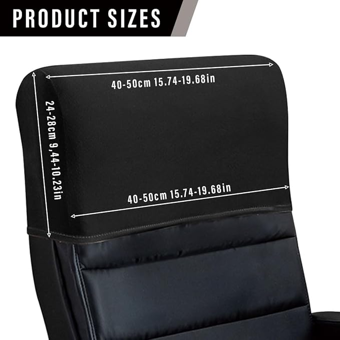 Stretch Office Chair Headrest Cover, Milk Silk Headrest Protector for Office Chairs, Head Rest Covers for High Back Computer Chairs, Furniture, Recliner Chair, 2 Pack, Light Gray