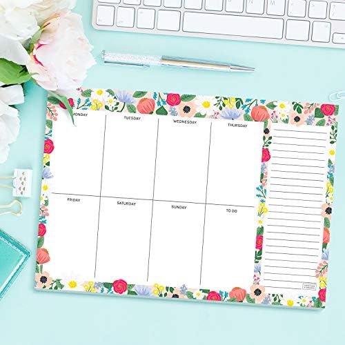 Sweetzer & Orange Floral Weekly Planner 2026, Undated Sheets To Do List Notepad, 7x10” Day Desk Note Pad Easy to Tear, School and Home Checklist Productivity Organizer, Work and Daily Planner