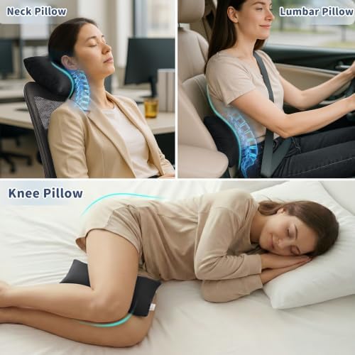 Pro Goleem 2-Pack Small Pillow, 7"x11" Mini Pillow for Travel, Camping, Sleeping, Nap & Neck, Lumbar, Knee Support, for Office, Bed, Car, Air, Tiny Cushion for Kids, Pets, Adults (Black)