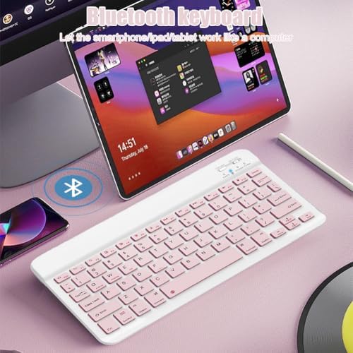 NOOX Bluetooth Keyboard for iPad A16 11th 10th Generation, iPad Pro 13/12/11/10/9/8/7 inch, iPad Air 13/11th Gen, iPad mini Tablets, etc. - Slim Wireless Portable Travel Office Computer Accessories