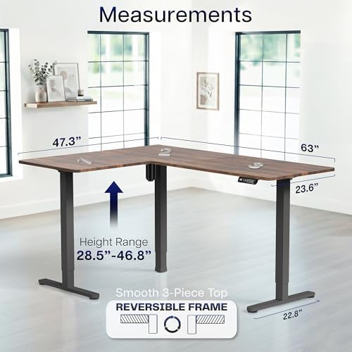 VIVO Rustic Vintage Brown 63 x 47 in Corner Standing Desk, DESK-E3CTN-47