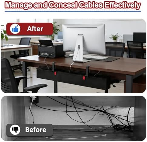 36" Under Desk Cable Management Tray for Office, Home Table