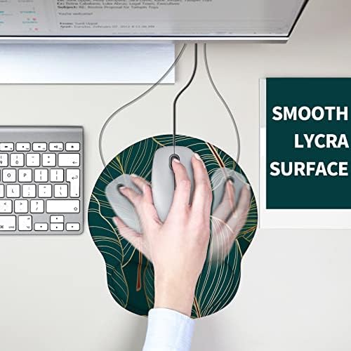 eulps Mouse Pad with Wrist Rest, Comfortable Computer Mousepad with Gel Wrist Support Smooth Surface and Non-Slip PU Base for Pain Relief, Laptop, Office & Home (Tropical Plants)