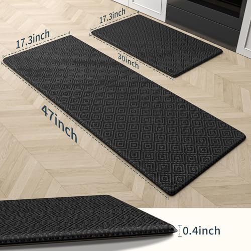 Kitchen Mat 2PCS Kitchen Rugs Cushioned Anti-Fatigue Rug Standing Desk Mat