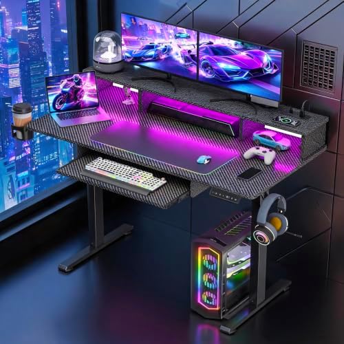 Honrane 47'' Electric Standing Gaming Desk, Height Adjustable Computer Desk