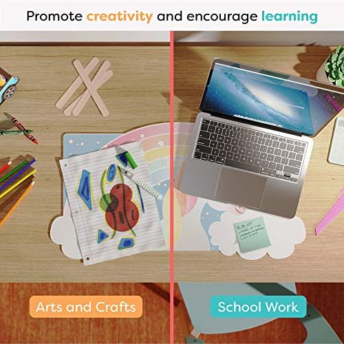 Kid's Desk Mat - for Schoolwork Arts & Crafts - Fun Computer & Mouse Pad Blotter - Washable Table Cover - Student School Organizer - Cute Office, Home, School Supplies - Unicorn Design