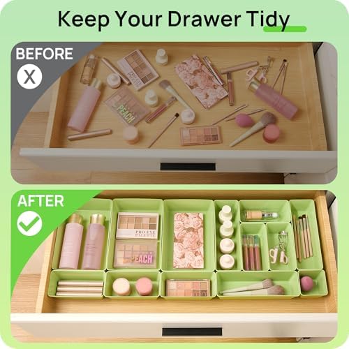 Vtopmart 25 Pack Plastic Drawer Organizers with Non-slip Rubber Pads
