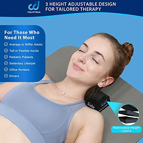 Neck and Lumbar Traction Device for Spine Alignment, Neck Stretcher Lower Back Stretcher for Pain Relief,3 Height Adjustable Chiropractic Pillows