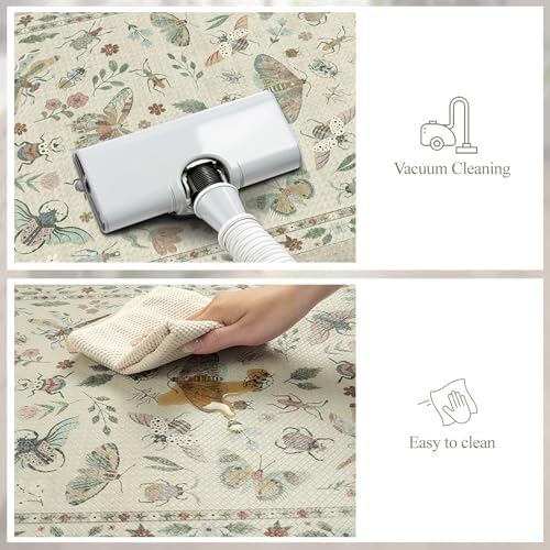 LEEVAN Anti Fatigue Kitchen Mats Non-Slip, Botanical Cushioned Kitchen Rugs