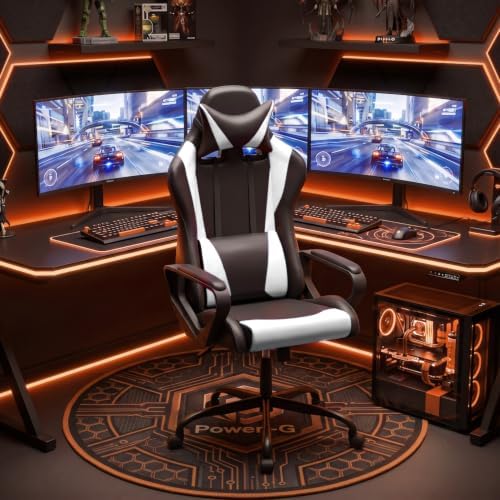 PayLessHere | Gaming Chair | White | with Adjustable Lumbar Support