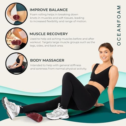Oceanfoam Ripple Small Foam Roller (Maroon, Blush & Hot Pink Marbled)