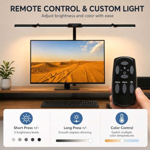 Cloud Space LED Desk Lamp with Clamp, Wide Desk Light for Home Office