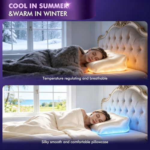 Dayme Orthopedic Memory Foam Pillows–Cooling Cervical Neck Pillow,Champagne
