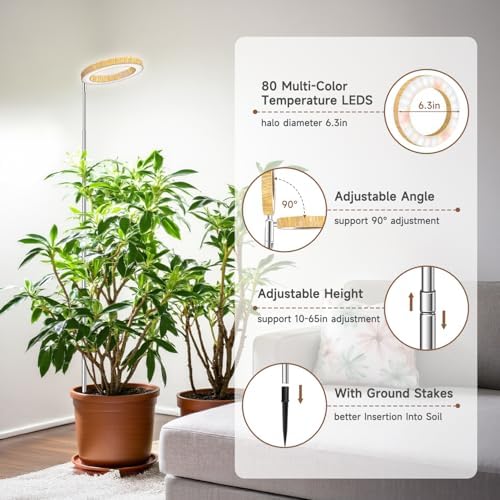 Aokrean 6.3in Plant Lights for Indoor Growing, Full Spectrum Grow Light