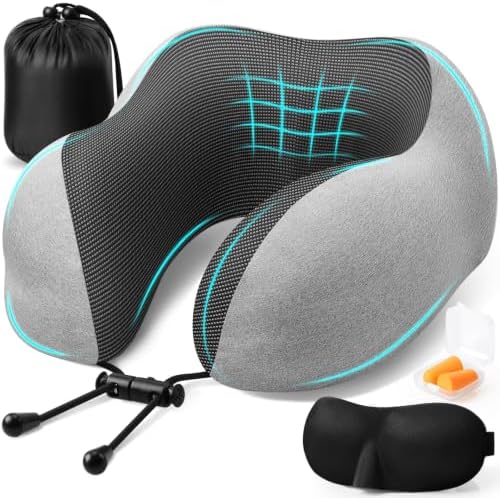 ExploreBliss Travel Pillow, Neck Pillow Airplane, Light Grey