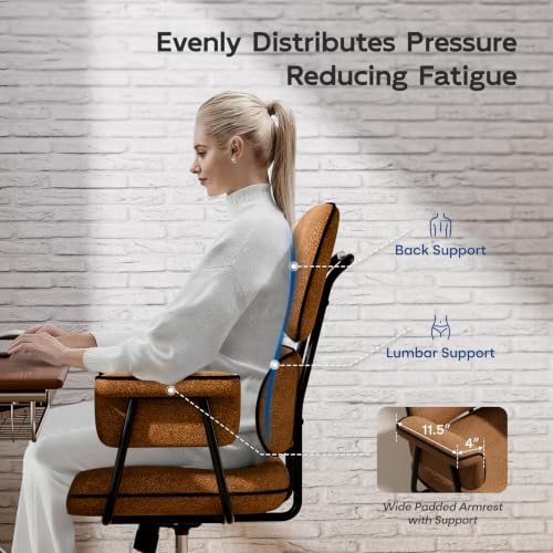 HomeZeer Brown Office Chair, Memory Foam Seat Mid Century Modern Desk Chair