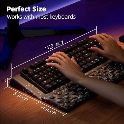 Ospelelf Wrist Support With Keyboard Stand, Comfy Ergonomic Riser Holder for Office Home