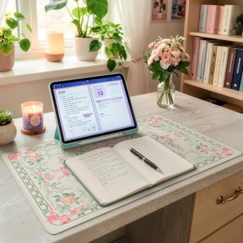 HAOCOO Green Bow Keyboard Pad, 23.6" x 13.7" Mouse Pad for Workspace Decor