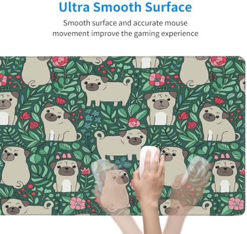 Large Rubber Mouse Pad 16 X 29.5 Inches, Desk Mat with Non-Slip Base
