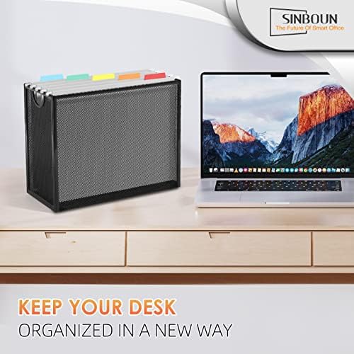 Sinboun Hanging File Organizer Includes 5 Hanging Folders for Office, Black