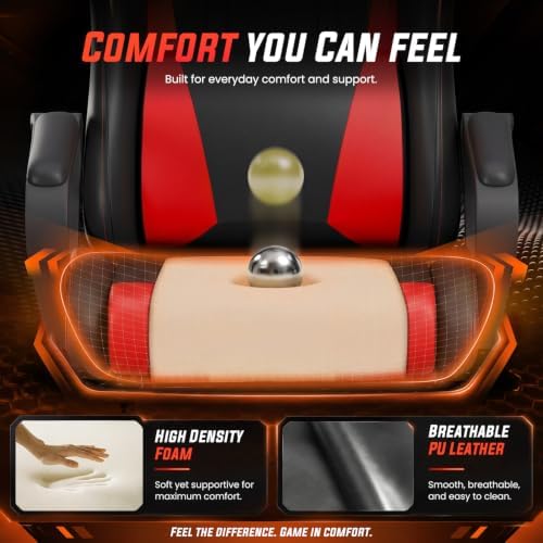 PayLessHere | Gaming Chair | Red | with Adjustable Lumbar Support