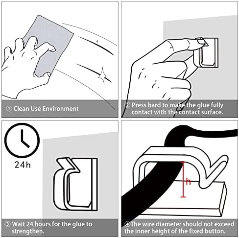 XHF 120PCS 3/4” White Adhesive Cable Wire Wall Light Clips, Cord Holder