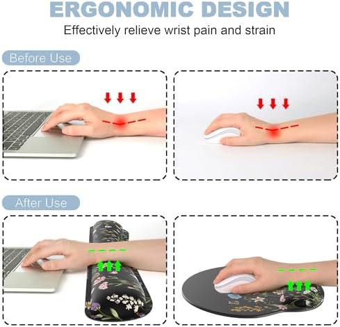 Ergonomic Mouse Pad with Wrist Rest and Keyboard Wrist Rest, Mousepad