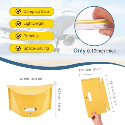 Portable Airplane Foot Rest, Foldable Foot Rest for Air Travel and Under Desk, Versatile Footrest and Stool for Long Flight, Home and Office(Blue) (Yellow)