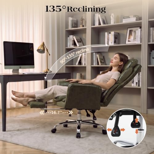 Big and Tall Executive Criss Cross Office Chair with Footrest Flip Armrest